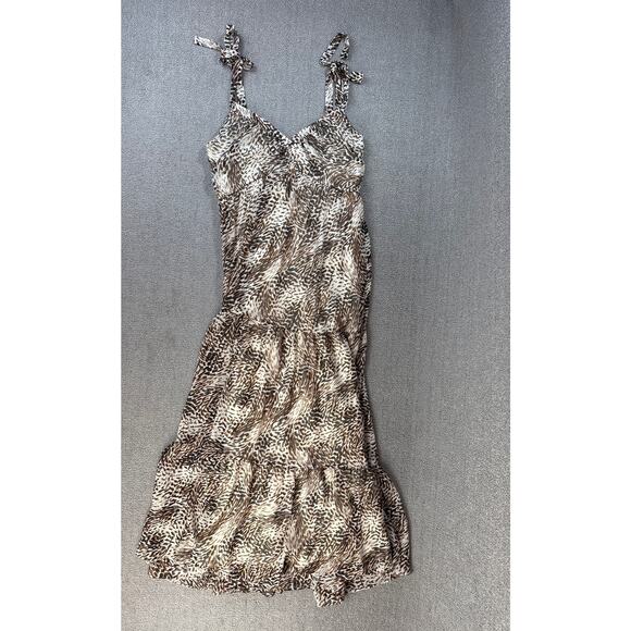 Express Maxi Dress Chiffon Tiered Animal Abstract Print Sleeveless Medium - Picture 5 of 10